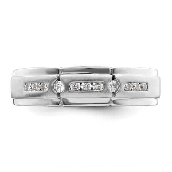 3.5mm Round Cut Lab Grown Men's Wedding Band In White Gold - Doozy Diamonds