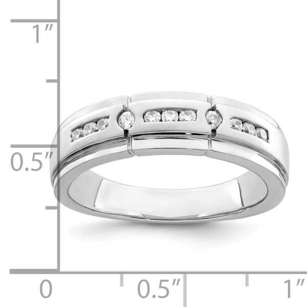 3.5mm Round Cut Lab Grown Men's Wedding Band In White Gold - Doozy Diamonds