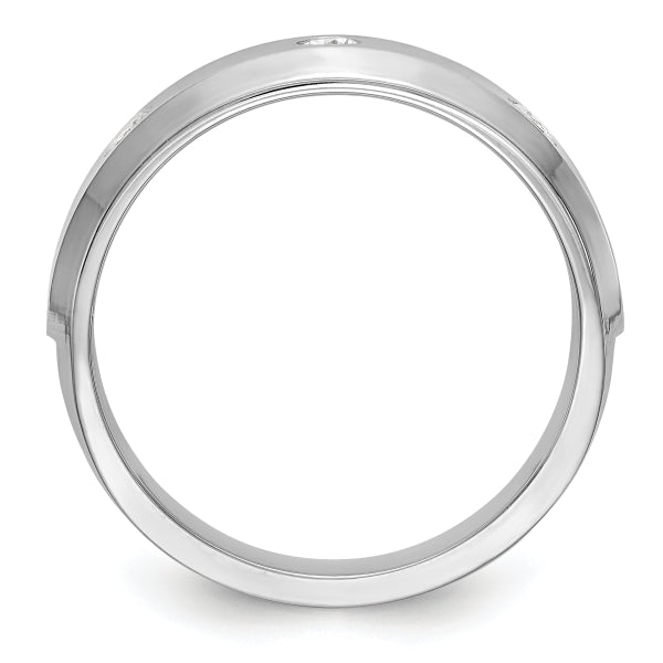 4.5mm Round Cut Lab Grown Three Stone Men's Wedding Band - Doozy Diamonds