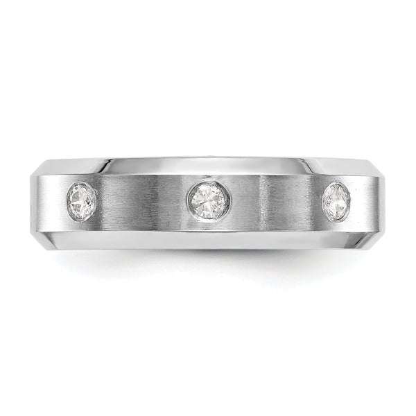 4.5mm Round Cut Lab Grown Three Stone Men's Wedding Band - Doozy Diamonds