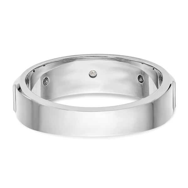 4.5mm Round Cut Lab Grown Three Stone Men's Wedding Band - Doozy Diamonds