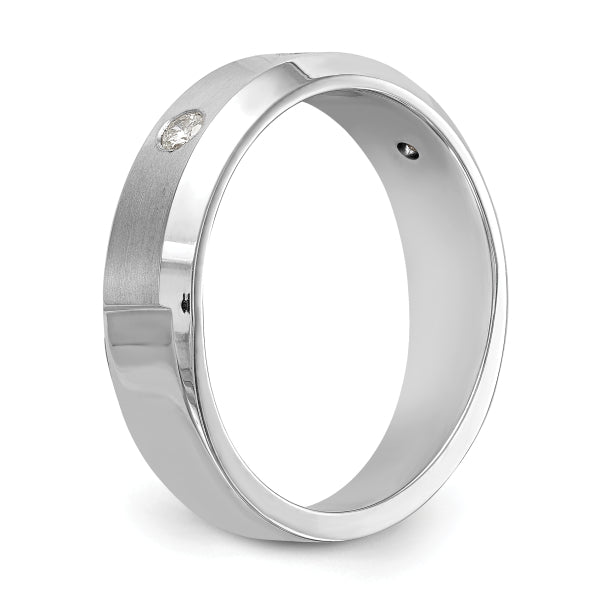 4.5mm Round Cut Lab Grown Three Stone Men's Wedding Band - Doozy Diamonds