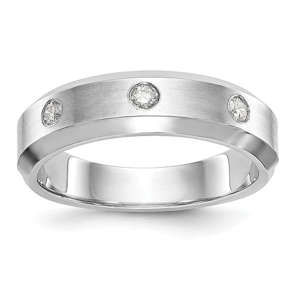4.5mm Round Cut Lab Grown Three Stone Men's Wedding Band - Doozy Diamonds