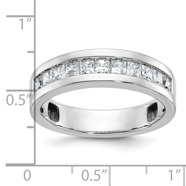 5mm Princess Cut Lab Grown Channel Set Men's Wedding Band - Doozy Diamonds