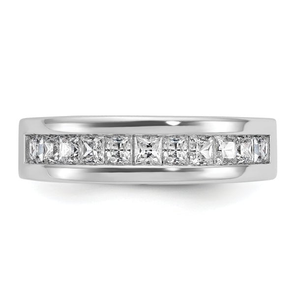 5mm Princess Cut Lab Grown Channel Set Men's Wedding Band - Doozy Diamonds