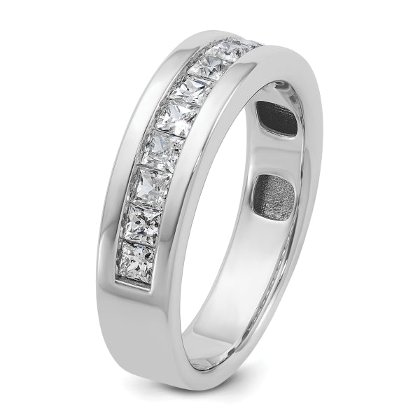 5mm Princess Cut Lab Grown Channel Set Men's Wedding Band - Doozy Diamonds