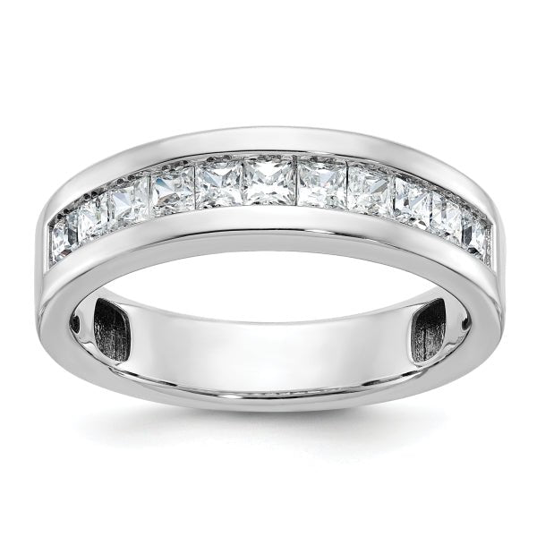 5mm Princess Cut Lab Grown Channel Set Men's Wedding Band - Doozy Diamonds