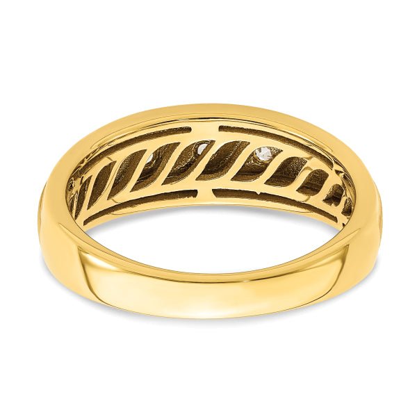 3mm Round Cut Three Stone Lab Grown Men's Wedding Band - Doozy Diamonds