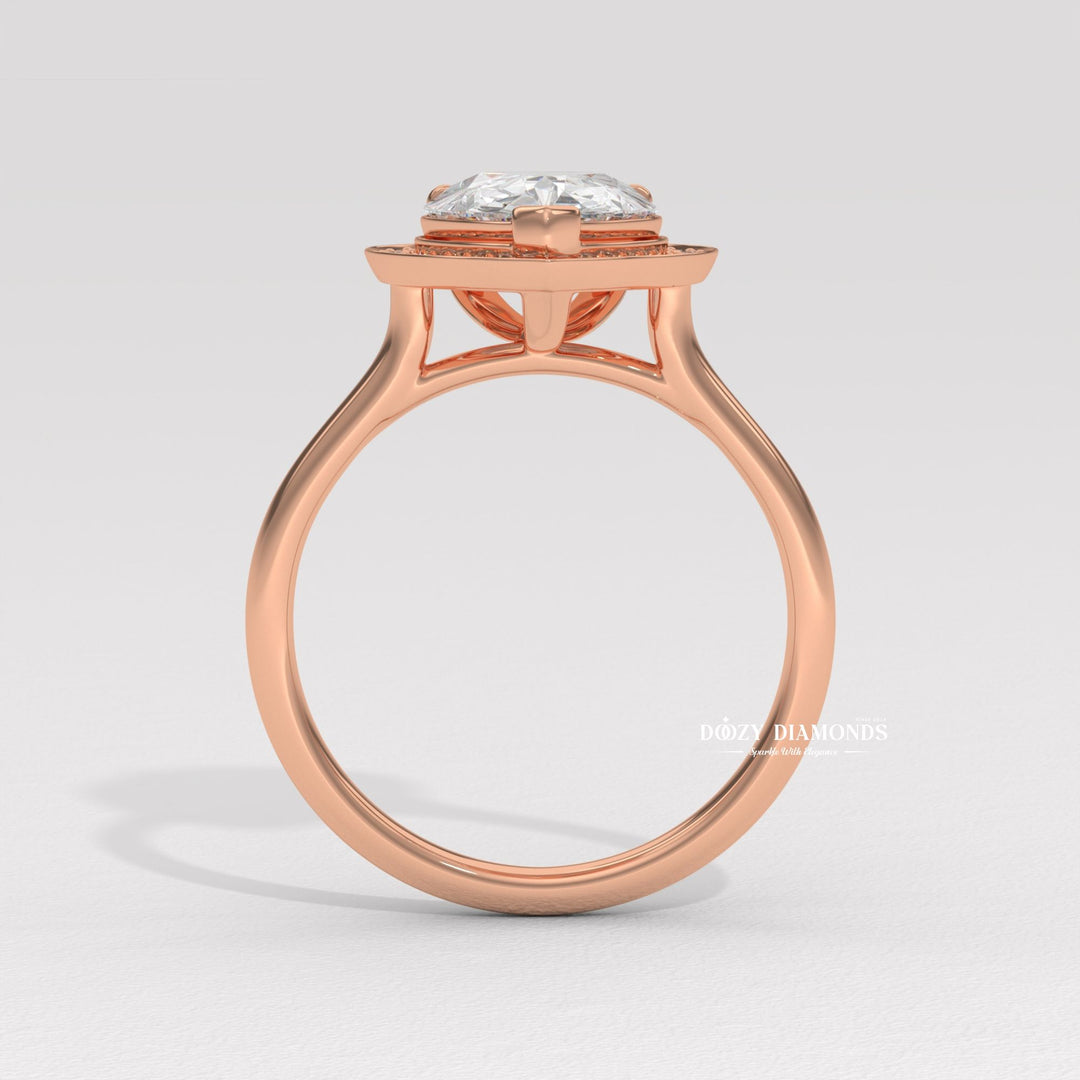 Classic pear halo engagement ring crafted for everyday wear