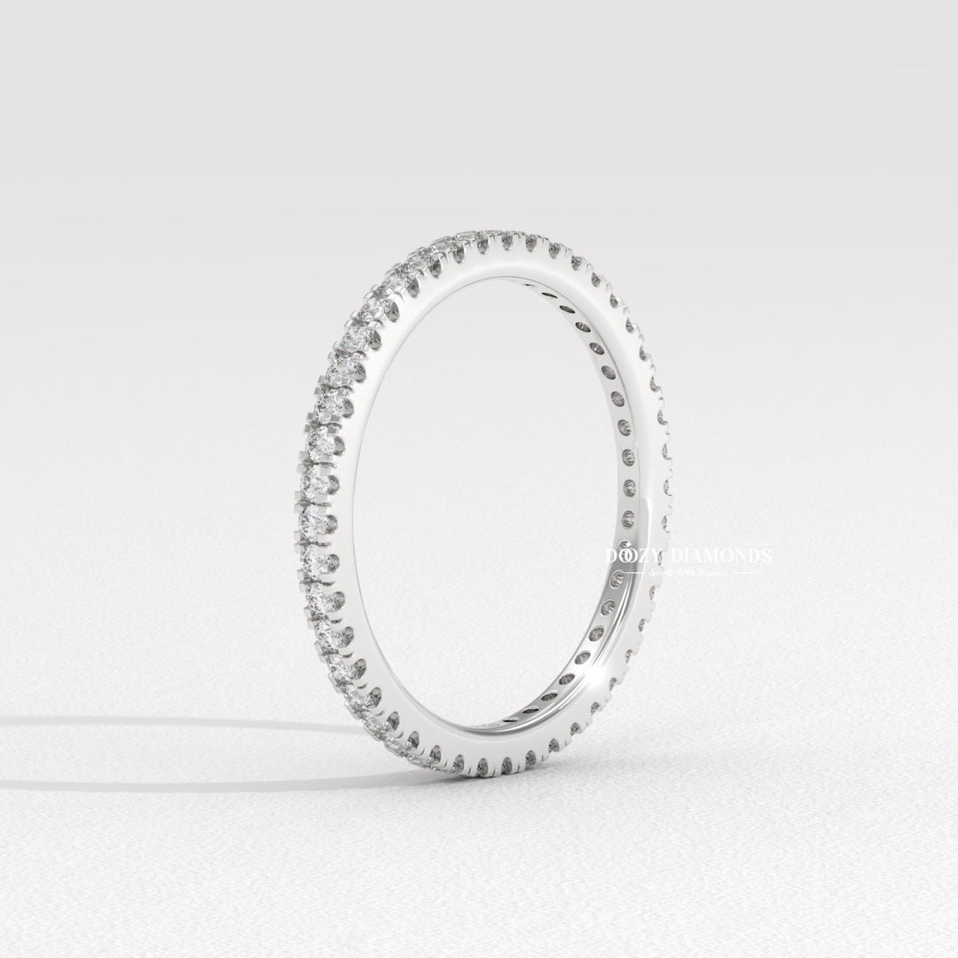 1.90MM Eternity diamond wedding band in white gold