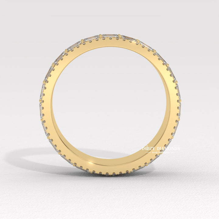 Ethically sourced baguette & round diamond eternity band