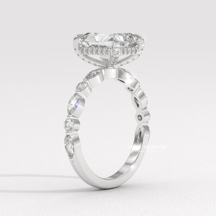 Marquise pave diamond ring presented in signature gift packaging