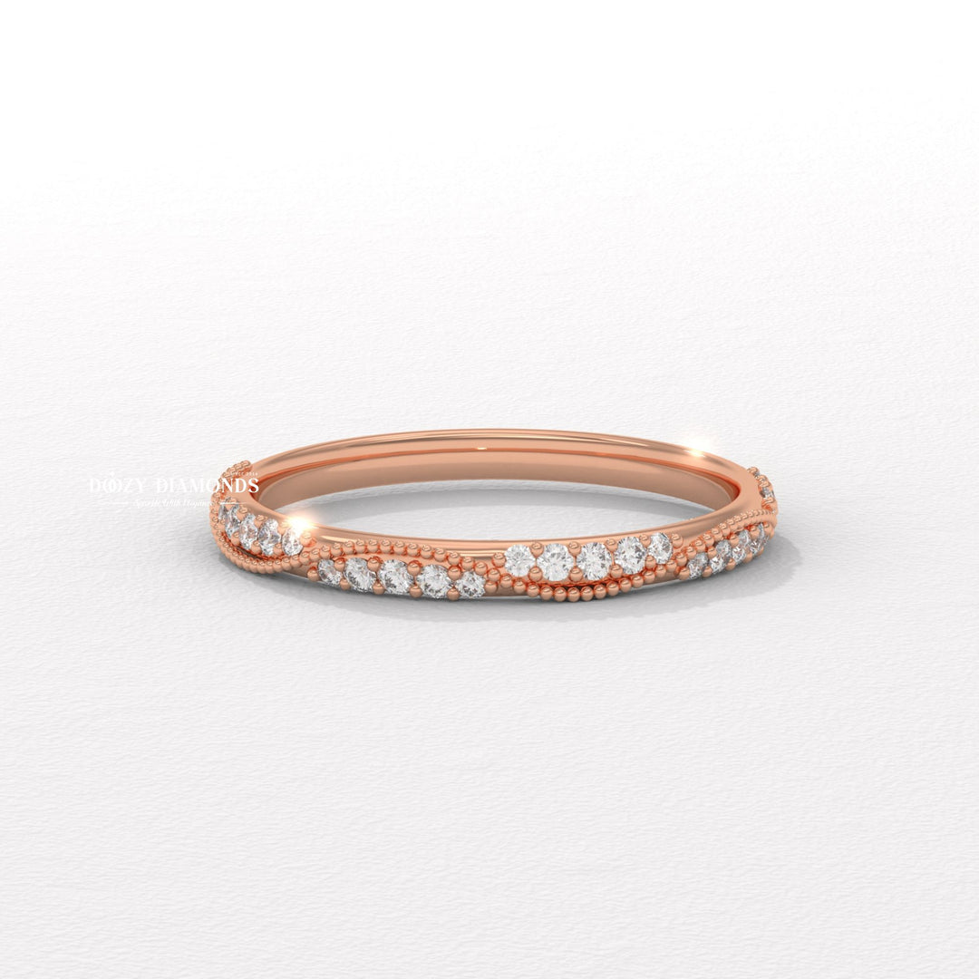 Vintage Match lab grown diamond band worn on hand