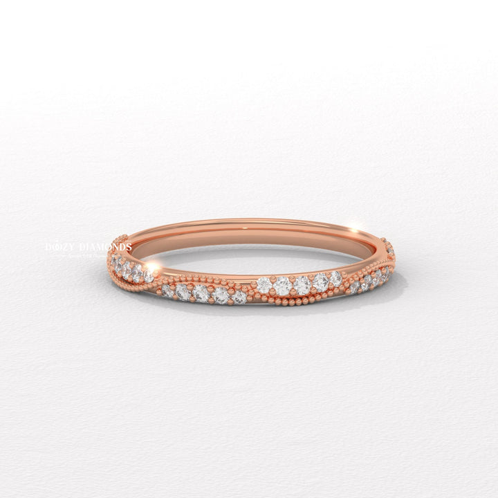 Vintage Match lab grown diamond band worn on hand