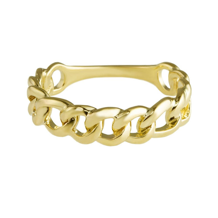 Cuban Chain lab grown diamonds Wedding Band in 14K Gold - Doozy Diamonds