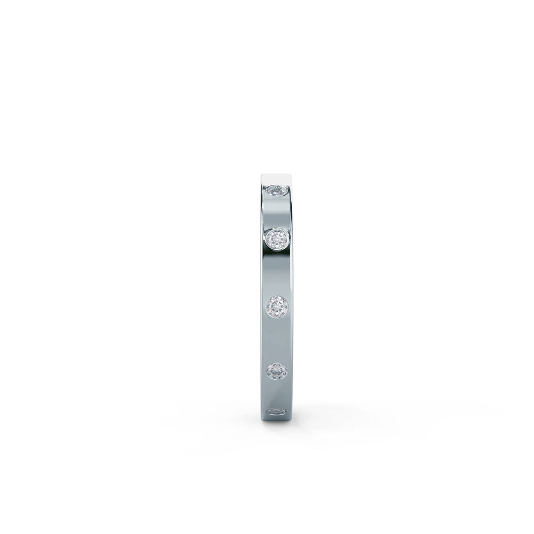 Round Cut Lab Grown Diamond Flush Set Wedding Band - Doozy Diamonds