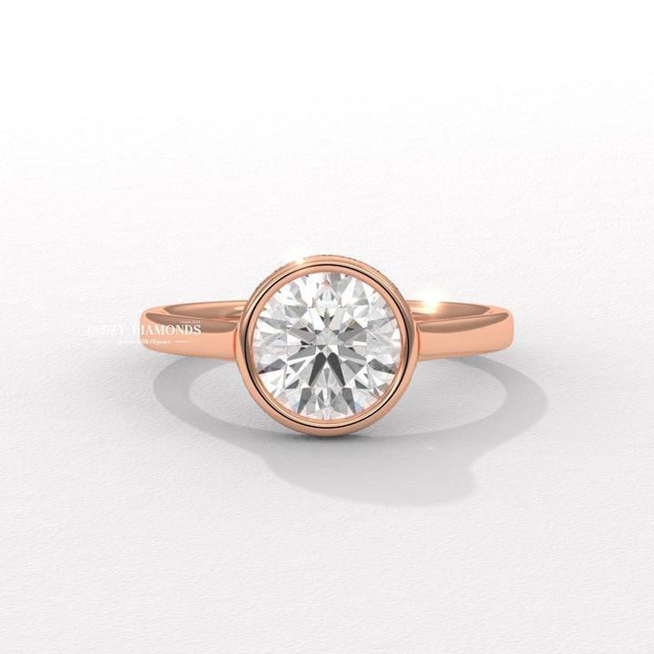 Shop the round cut hidden halo engagement ring collection online
