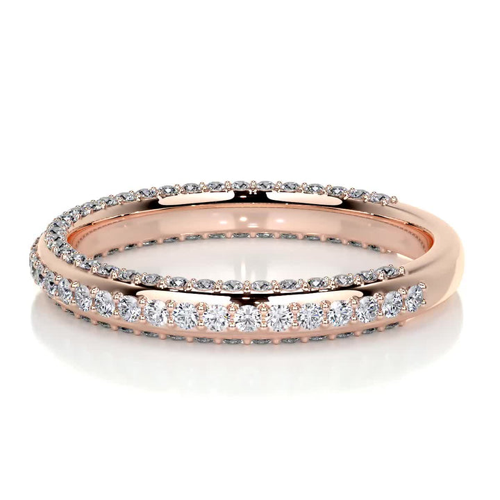 Handcrafted Round Brilliant diamond wedding band