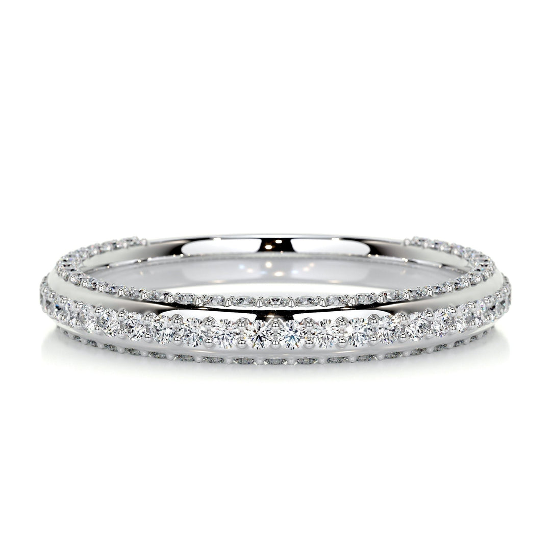 Round Brilliant diamond wedding band in white gold