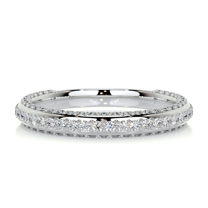 Round Brilliant diamond wedding band in white gold