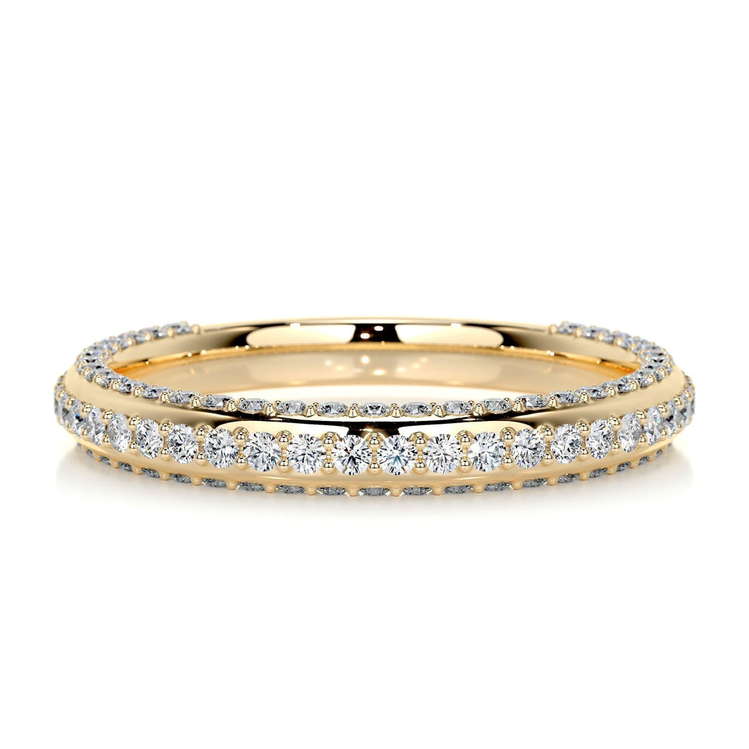Round Brilliant diamond wedding band in rose gold