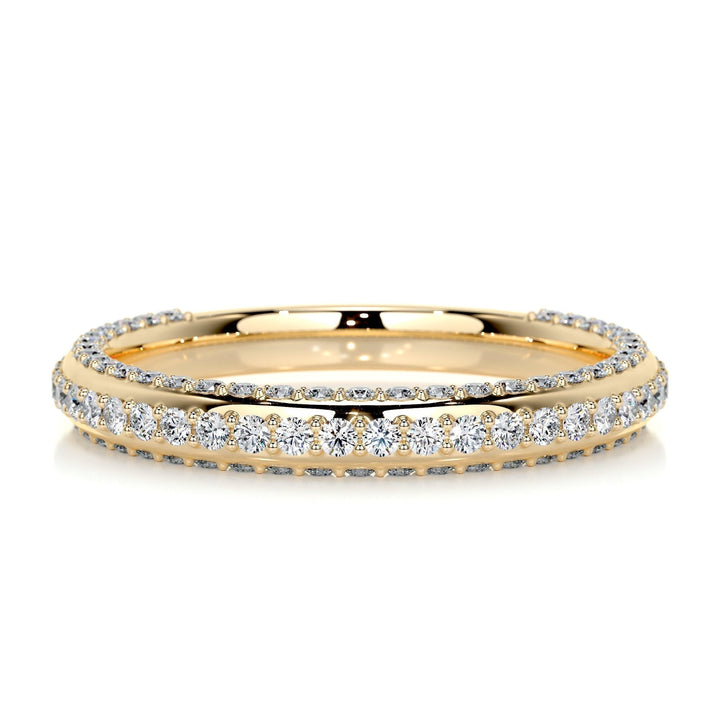 Round Brilliant diamond wedding band in rose gold