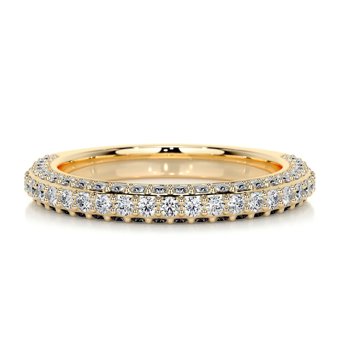 Round Brilliant diamond wedding band in rose gold
