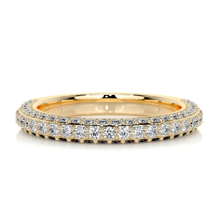 Round Brilliant diamond wedding band in rose gold