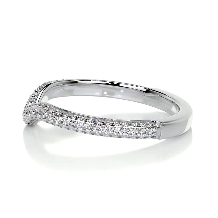 Round Brilliant diamond wedding band in white gold