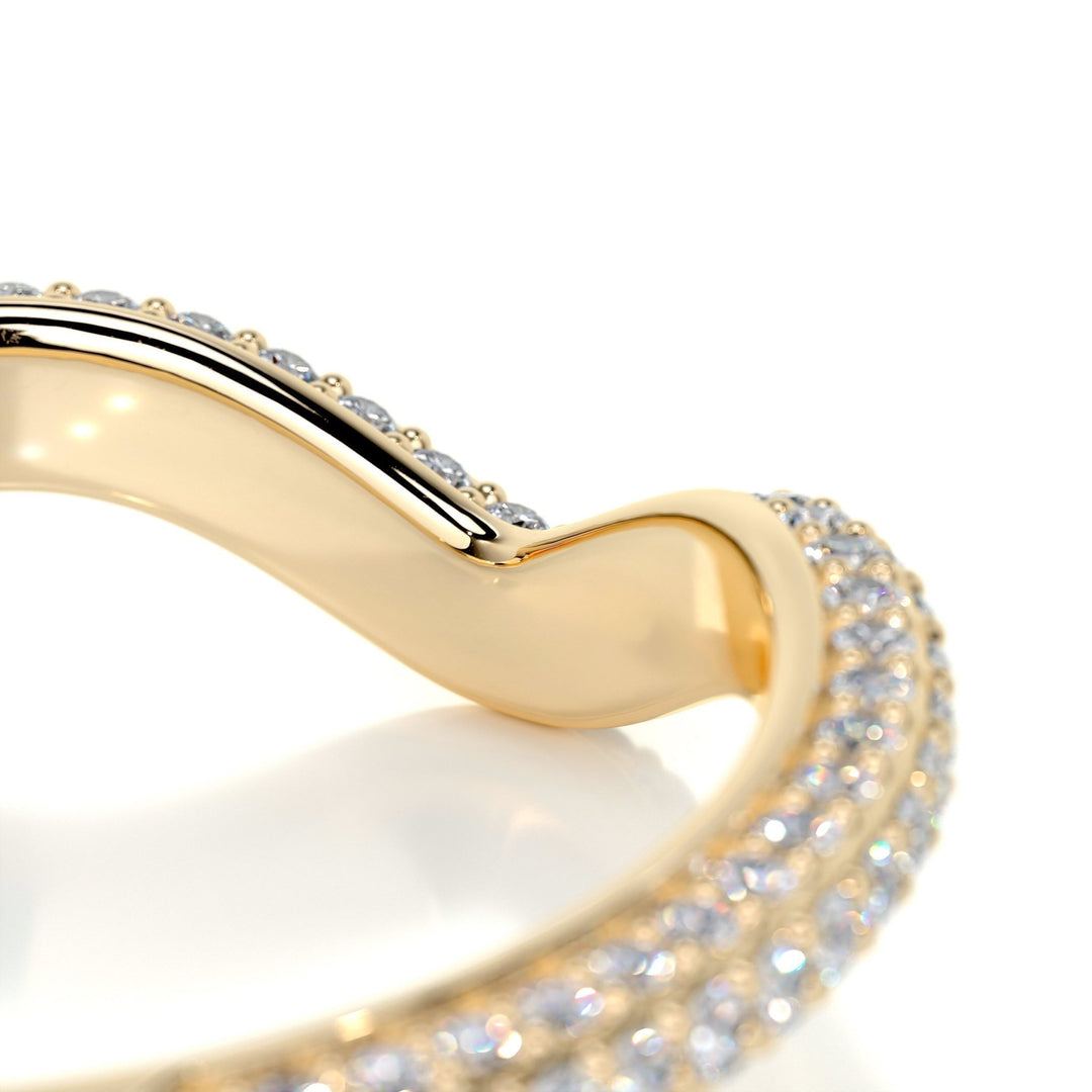 Round Brilliant diamond wedding band in rose gold