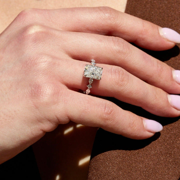 Shop the radiant cut solitaire engagement ring collection online