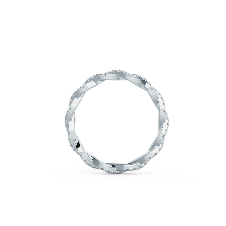 Round Cut Lab Grown Diamond Infinity Twisted Wedding Band - Doozy Diamonds