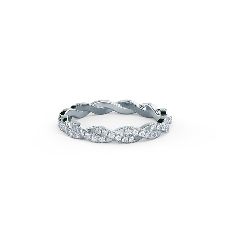 Round Cut Lab Grown Diamond Infinity Twisted Wedding Band - Doozy Diamonds