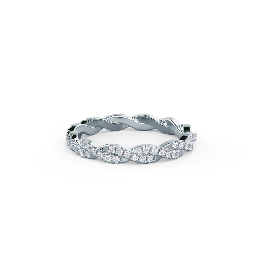 Round Cut Lab Grown Diamond Infinity Twisted Wedding Band - Doozy Diamonds