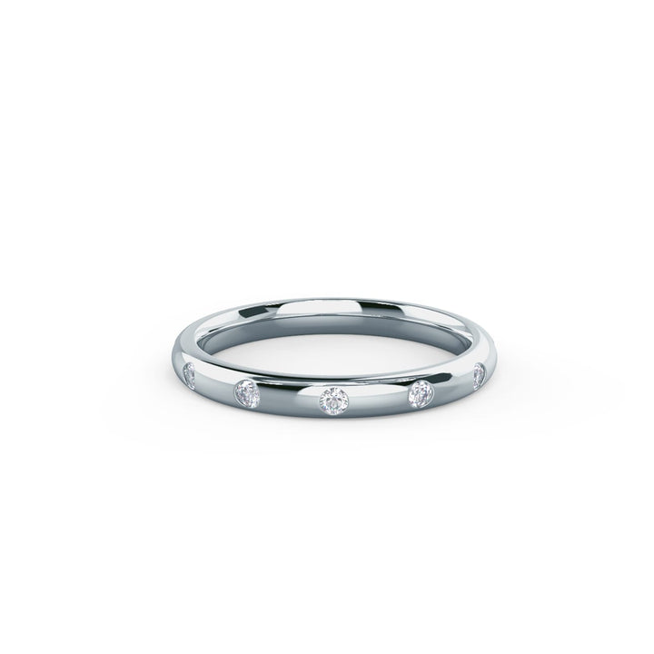 Round Cut Lab Grown Diamond Flush Set Eternity Band - Doozy Diamonds