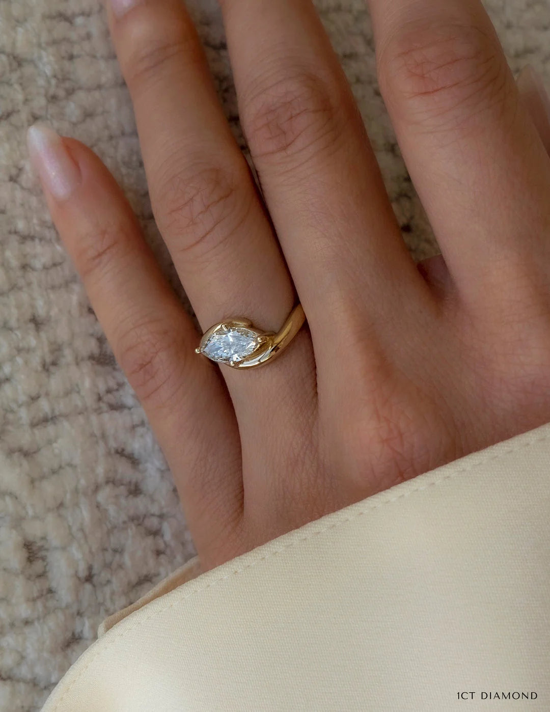 Marquise Diamond Engagement Ring in East West Style