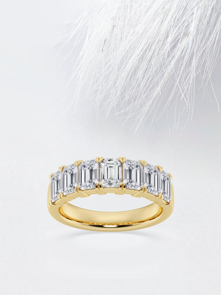 Emerald FG - VS2 Lab Grown Diamond Seven Stone Wedding Band - Doozy Diamonds