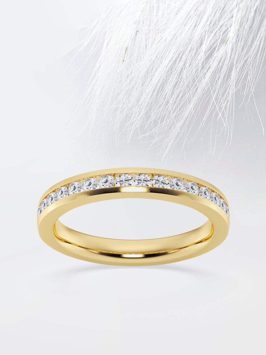 Round FG - VS2 Lab Grown Channel Set Half Eternity Band - Doozy Diamonds