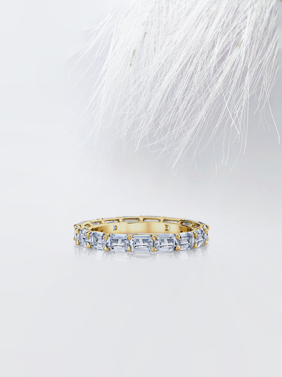 Emerald FG - VS1 Lab Grown Diamond East - West Wedding Band - Doozy Diamonds