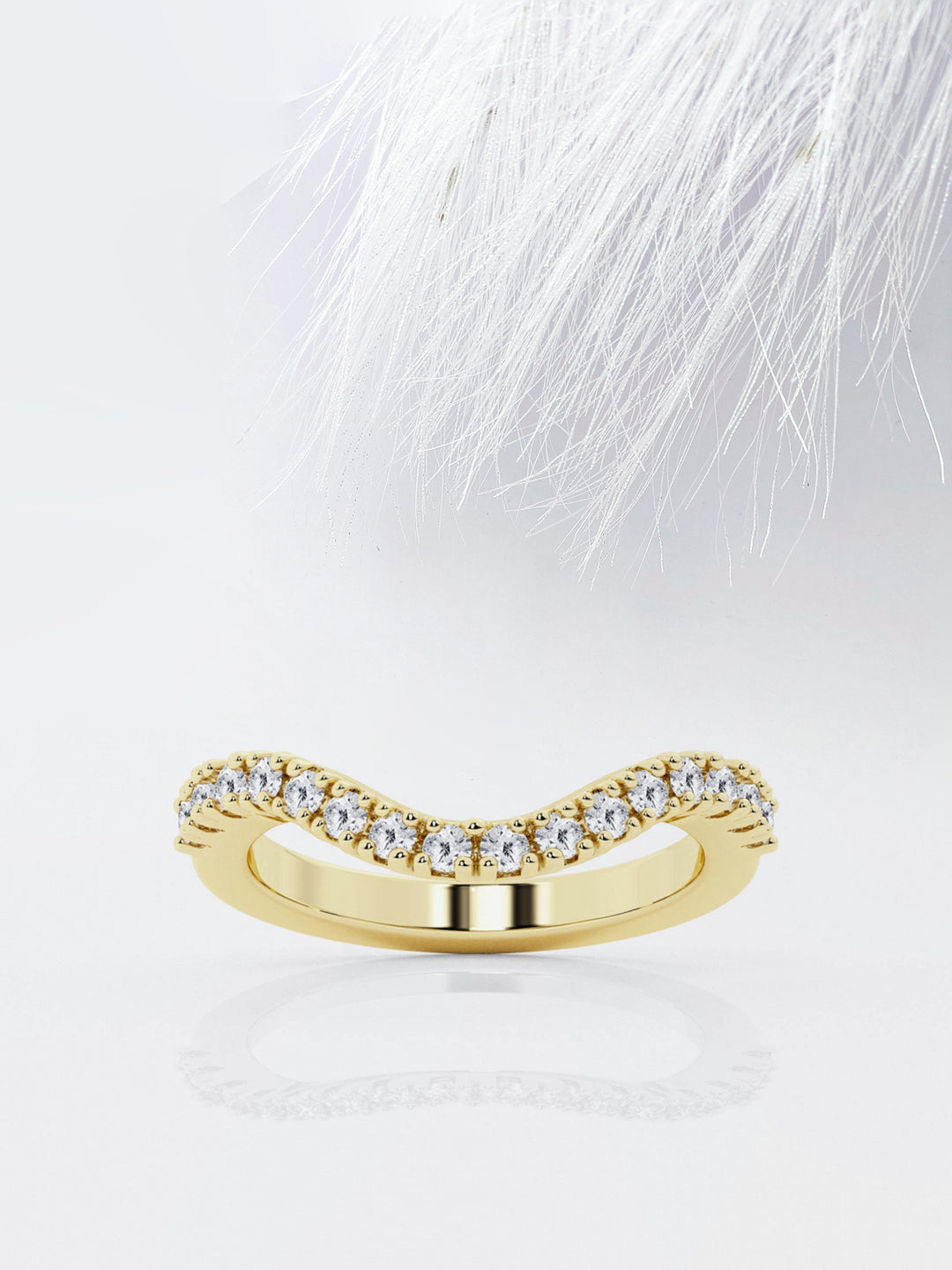 Round FG - VS2 Lab Grown Diamond Curved Wedding Band - Doozy Diamonds