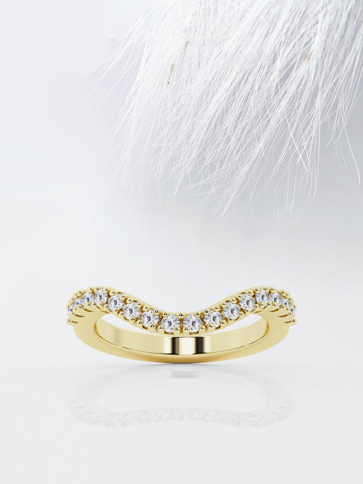 Round FG - VS2 Lab Grown Diamond Curved Wedding Band - Doozy Diamonds