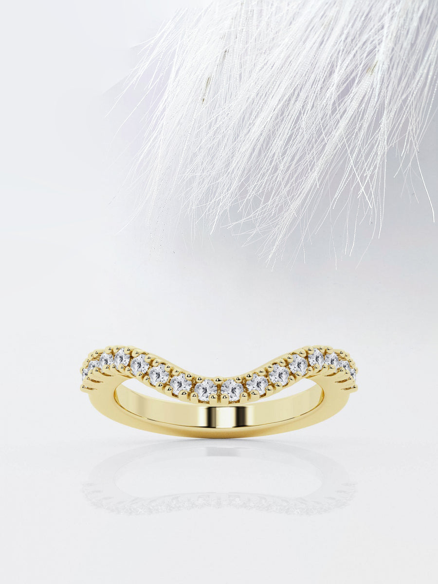 Round FG - VS2 Lab Grown Diamond Curved Wedding Band - Doozy Diamonds