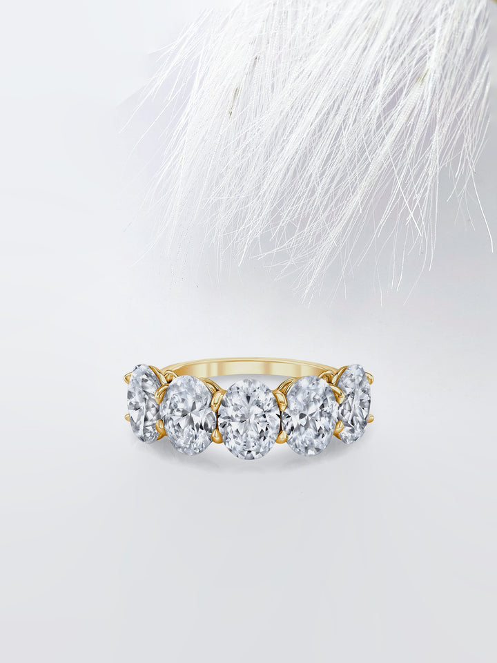Oval FG - VS1 Lab Grown Diamond Five Stone Stacking Band - Doozy Diamonds
