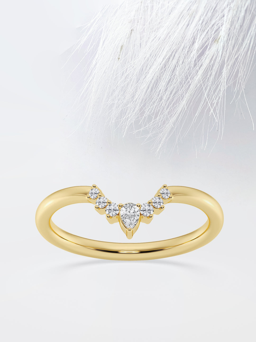 Pear FG - VS2 Lab Grown Diamond Curved Wedding Band - Doozy Diamonds