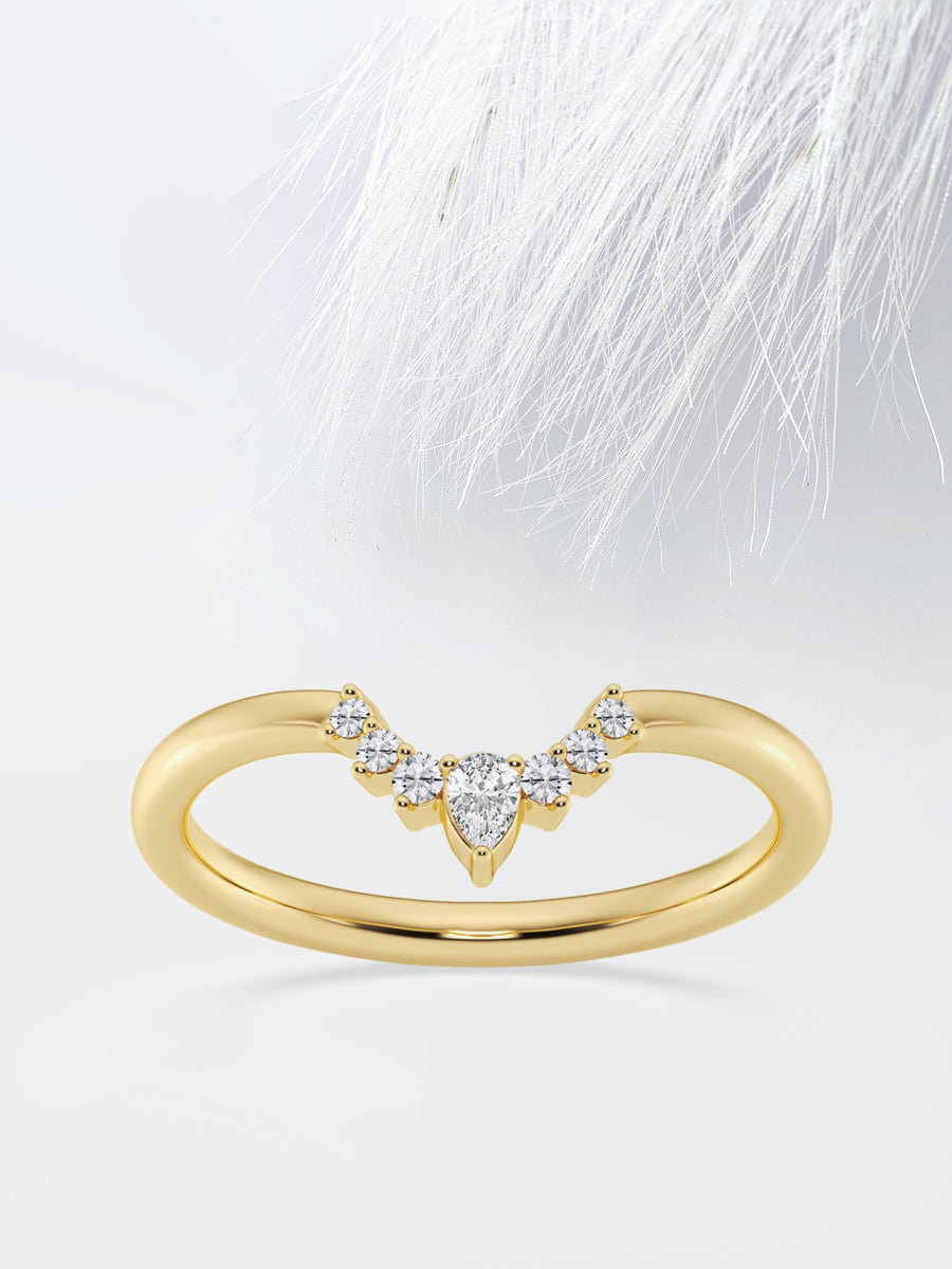 Pear FG - VS2 Lab Grown Diamond Curved Wedding Band - Doozy Diamonds