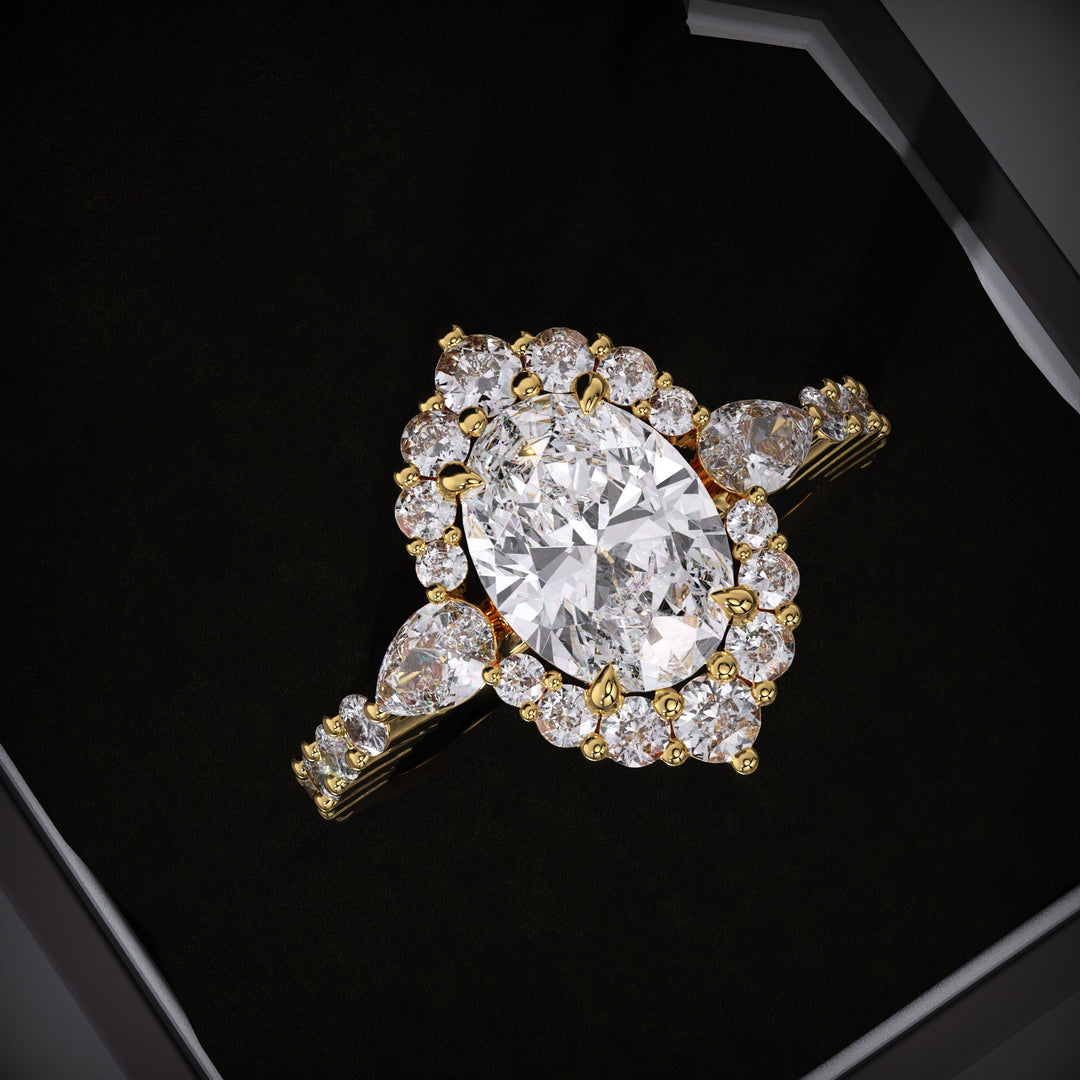 Shop oval pave lab grown diamond engagement ring