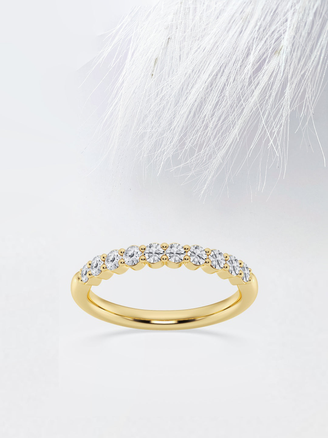Round FG - VS2 Lab Grown Diamond Prong Set Wedding Band - Doozy Diamonds