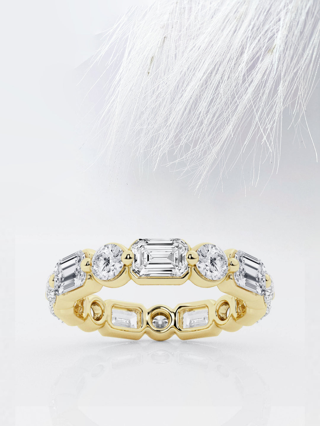 Emerald & Round FG - VS2 Lab Grown Diamond Floating Band - Doozy Diamonds