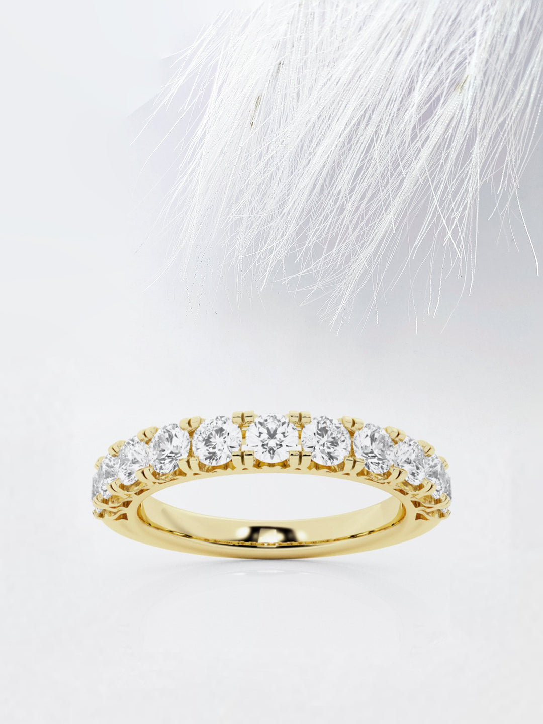 Round FG - VS2 Lab Grown Diamond Half Eternity Wedding Band - Doozy Diamonds