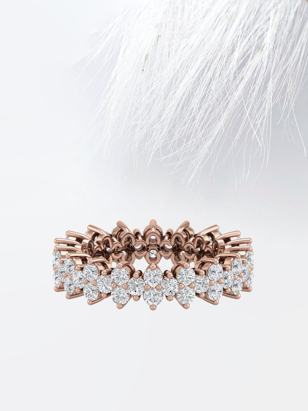 Round GH - VVS Lab Grown Diamond Cluster Eternity Wedding Band - Doozy Diamonds